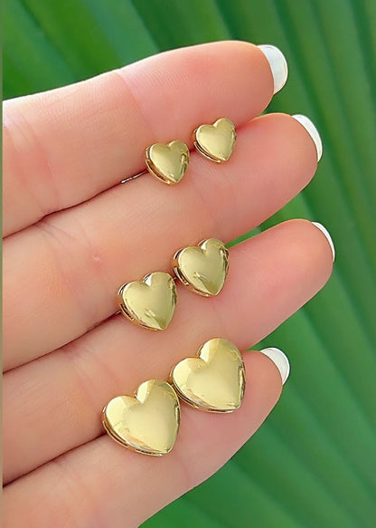 Smooth Heart Earring with Base