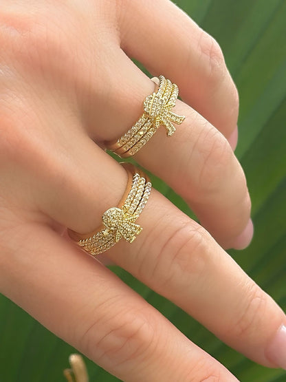 Triple Ring with BOY Design and Pavé Setting
