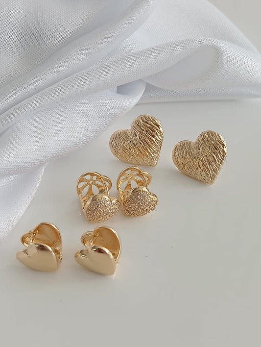 Two Smooth Hearts Earring
