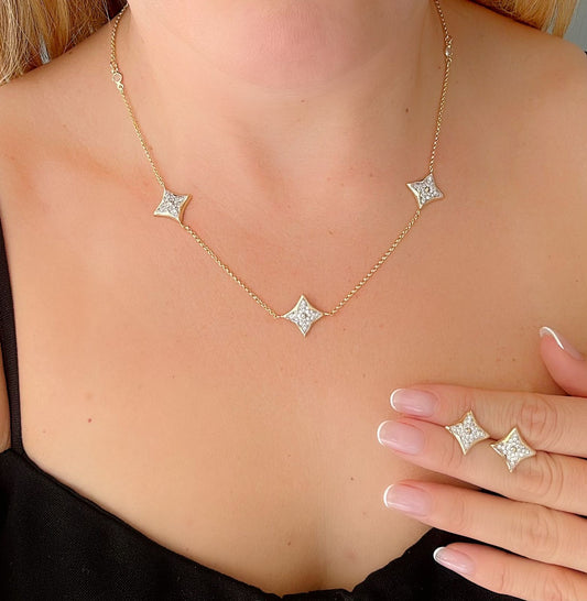Pavé Star Necklace, Bracelet & Earring Set