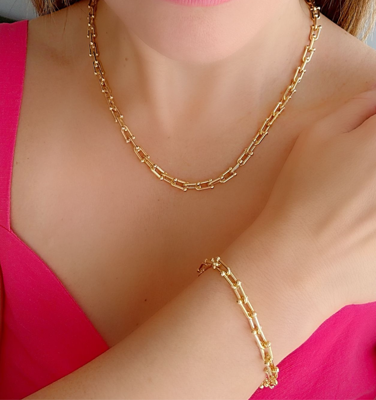 17 cm (6.7 inches) bracelet with smooth U links 12296