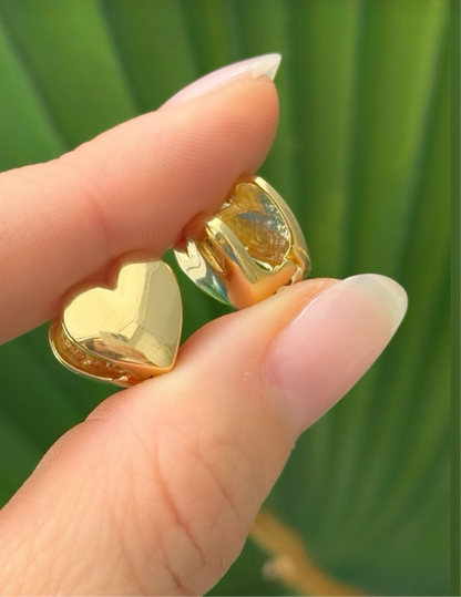 Two Smooth Hearts Earring