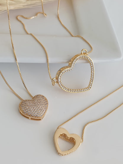 Heart Necklace with Lacy Sides 17.7 inches
