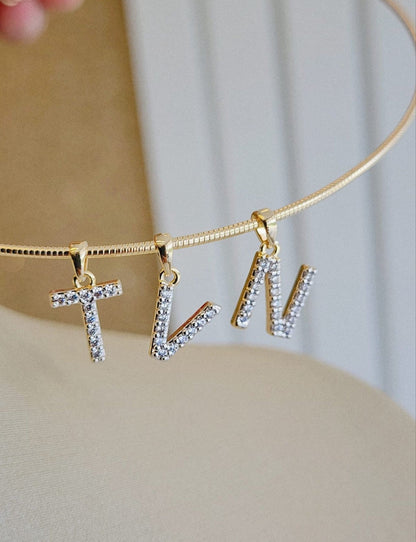Letter Pendant with Sparkling Accents