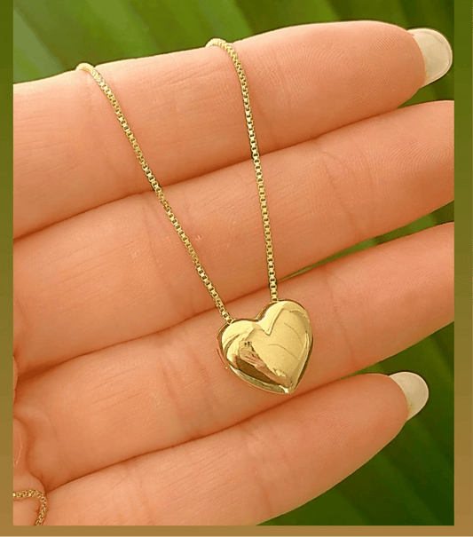 Necklace with Smooth Heart and Cutout Base