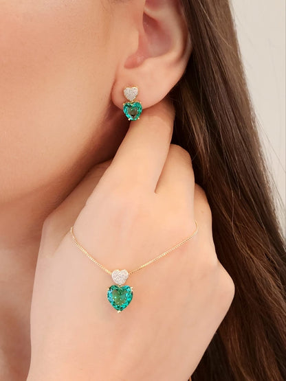 Set of 2 Hearts: 1 with a Sparkling Accents and 1 Pavé