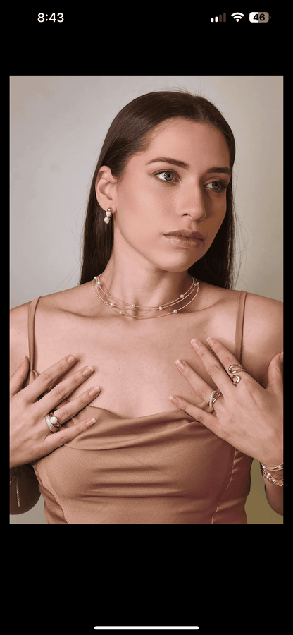Rounded Seven-Row Pavé Ring