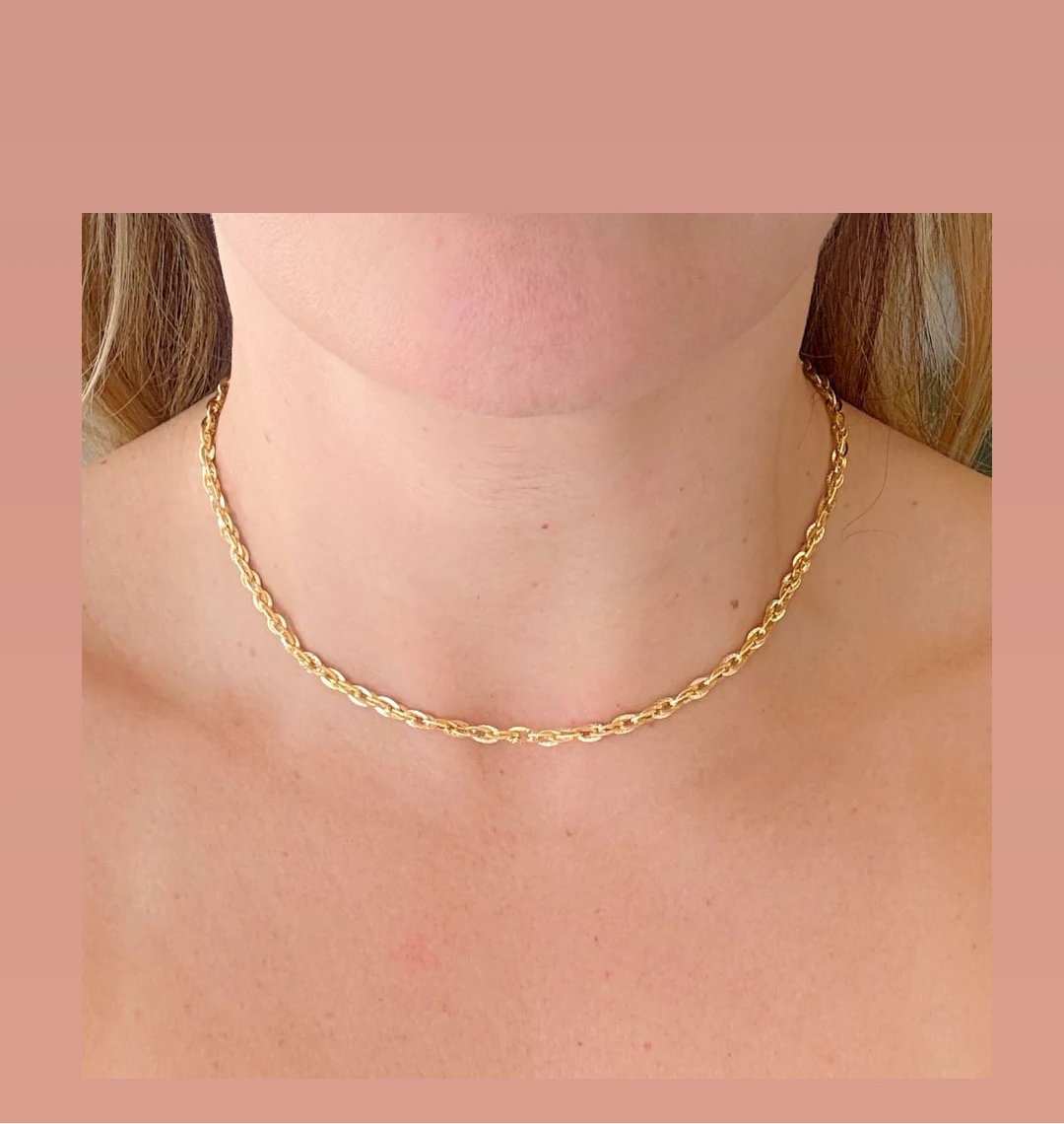 16-inch Scratched Link Necklace 10130