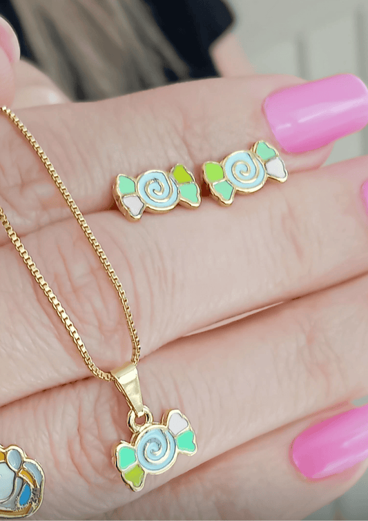 16-inch Kids’ Set Featuring a Colorful Candy Pendant