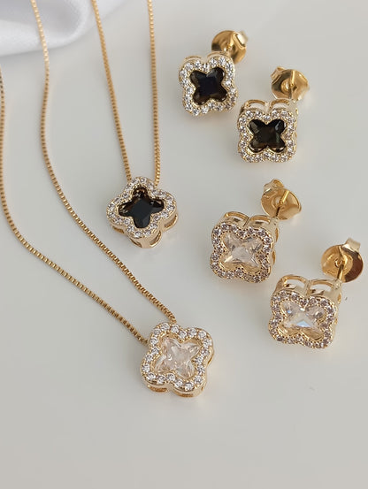 Clover Pavé Jewelry Set
