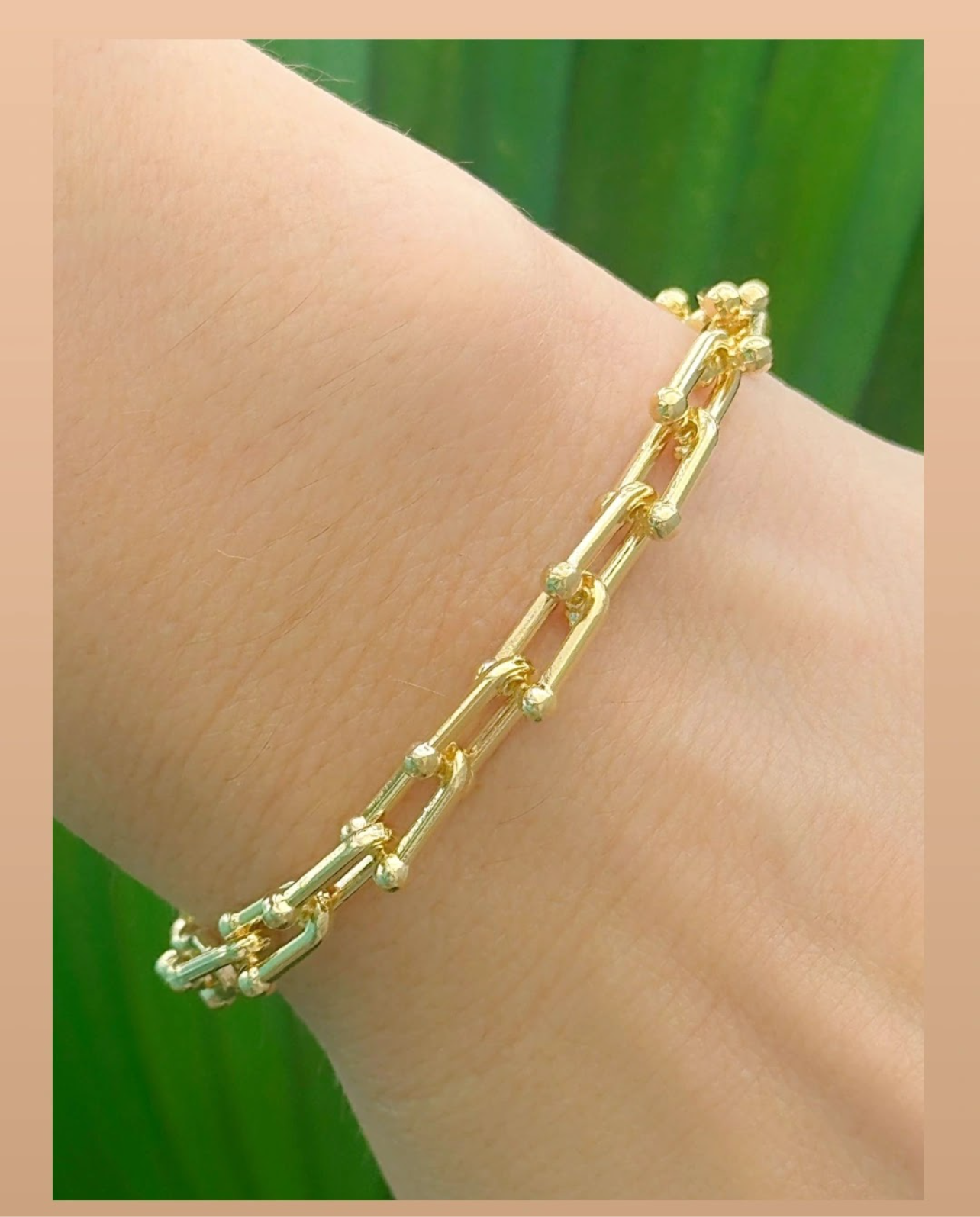 17 cm (6.7 inches) bracelet with smooth U links 12296