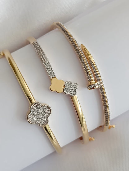 Thin Nail Bracelet with Pavé