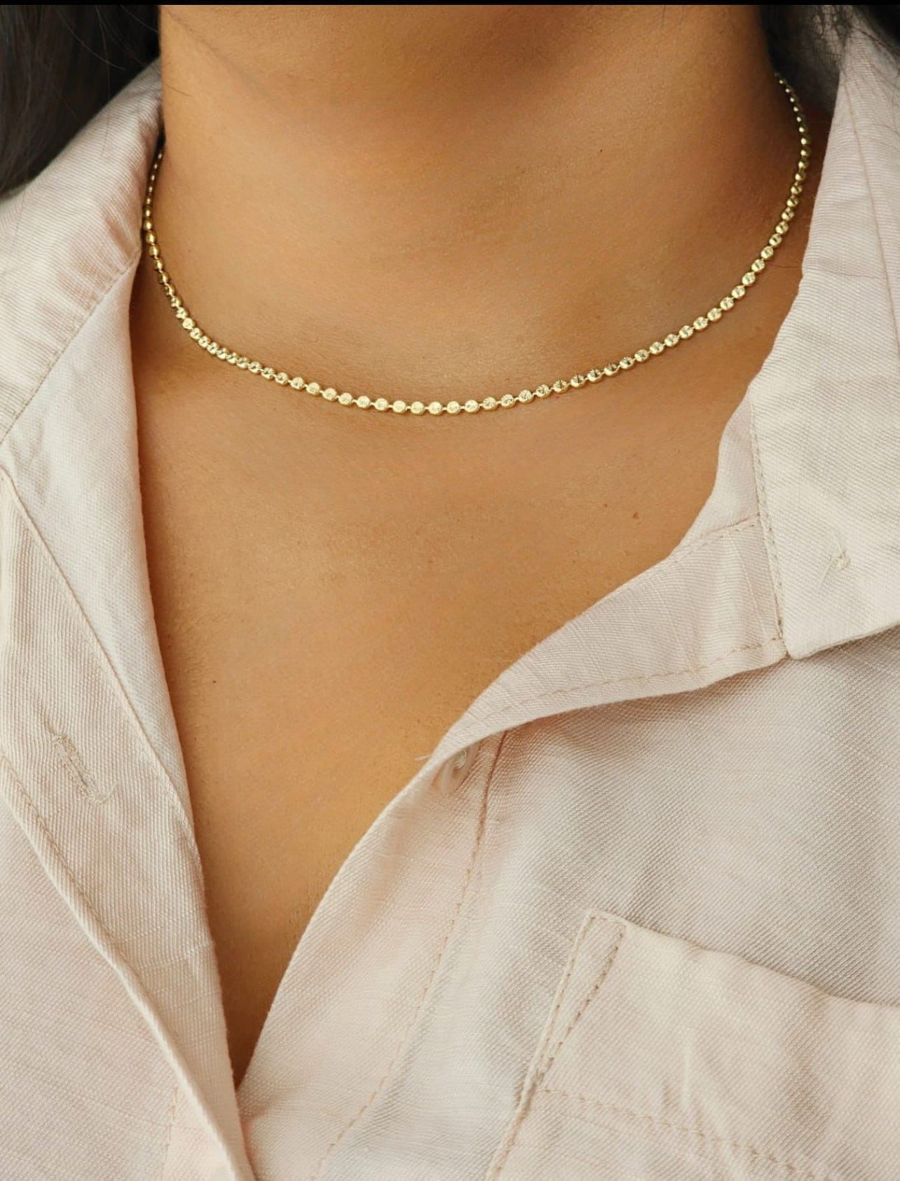 ROUND PLATE CHOKER NECKLACE 9316