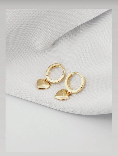 Smooth Heart Lucky Pendant Hoop