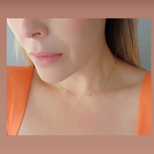 Thin Zigzag Necklace 40CM