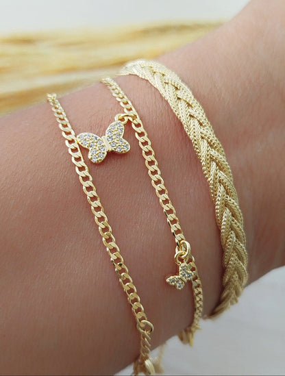 Butterfly Charm Bracelet, 6.7 In