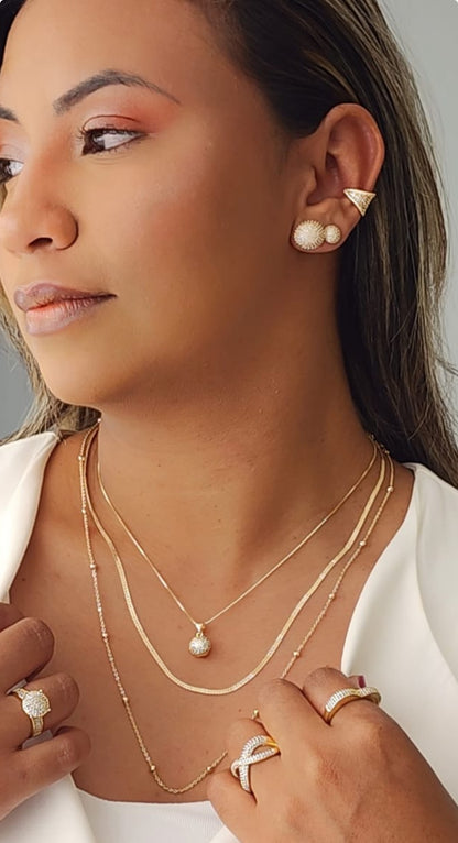 Triangle Ear Cuff with Sparkling Accents