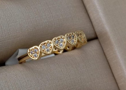Pavé Hearts Ring