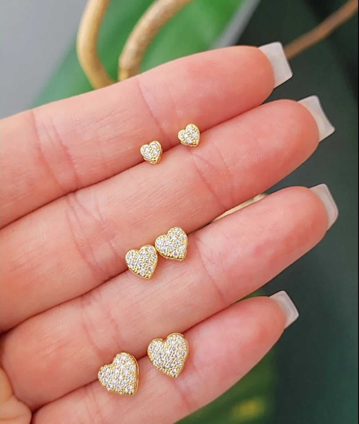 Pave heart earrings