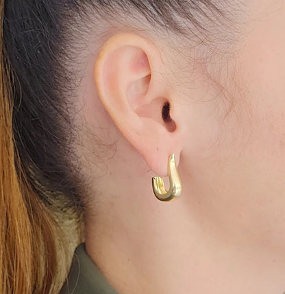 Rounded J Half-hoop Earrings