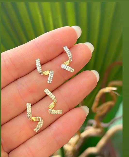 Small Pavé Spiral Earring