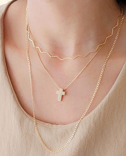 Thin Zigzag Necklace 40CM