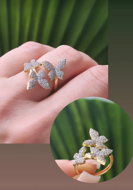 Three butterfly Ring 
 9082