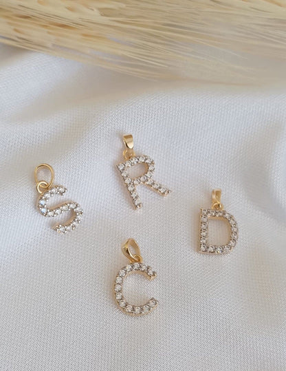Letter Pendant with Sparkling Accents