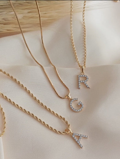 Letter Pendant with Sparkling Accents