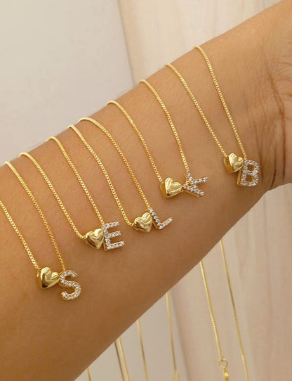 Heart Necklace + Letter