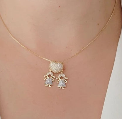 Two Little Loves Heart Necklace