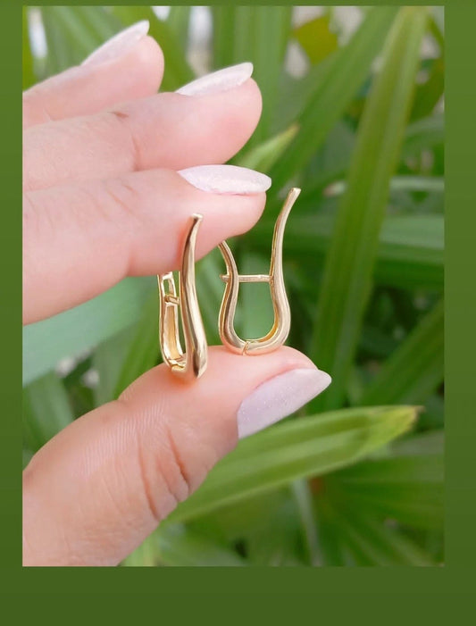 Smooth Thin Harp Hoop Earrings 9798