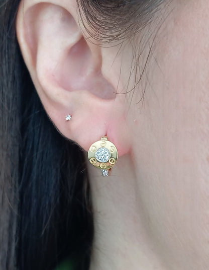 IC Pavé Ball Hoop Earring