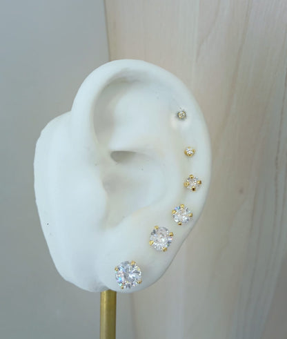 Large Sparkling Stud Earrings