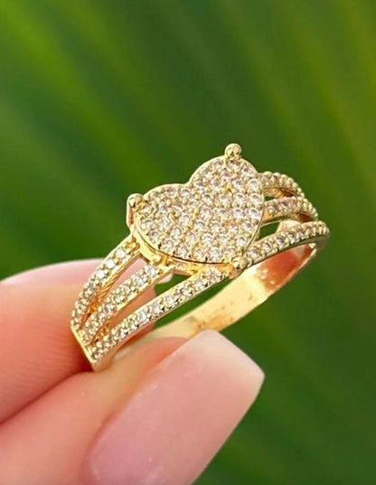 Three-strand Ring with Heart