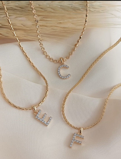 Letter Pendant with Sparkling Accents