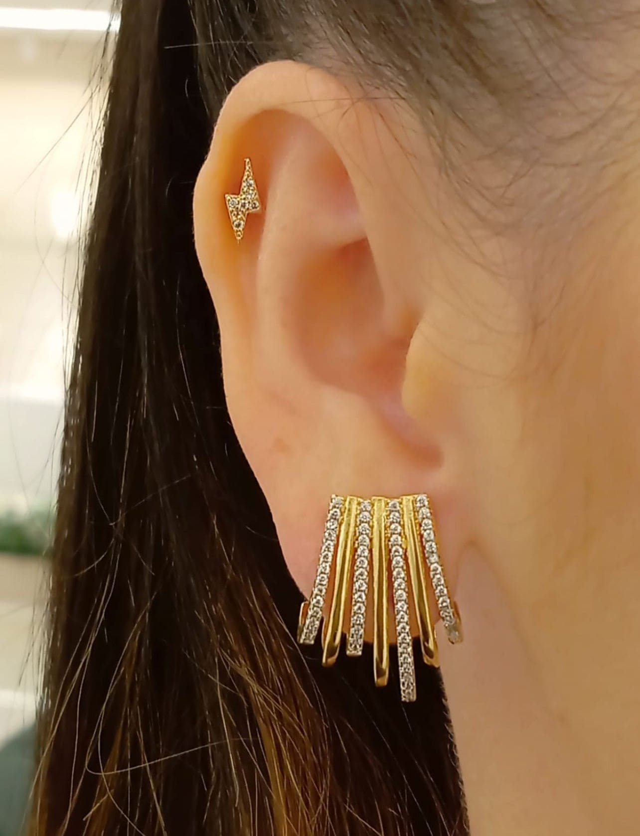 Pave Lightning Bolt Earring 9620