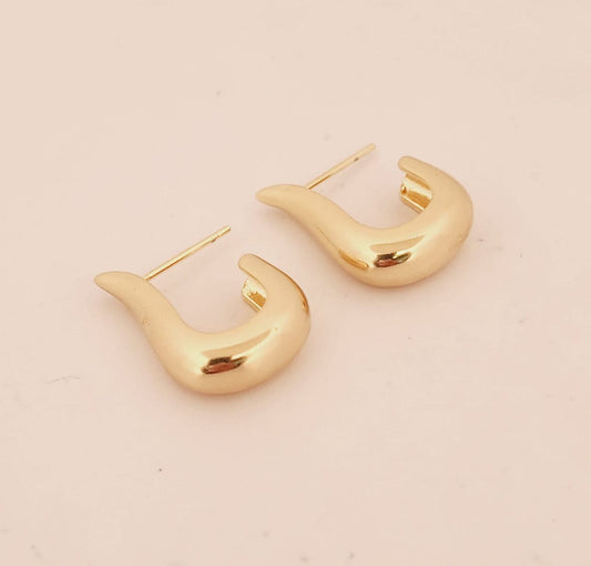 Rounded J Half-hoop Earrings