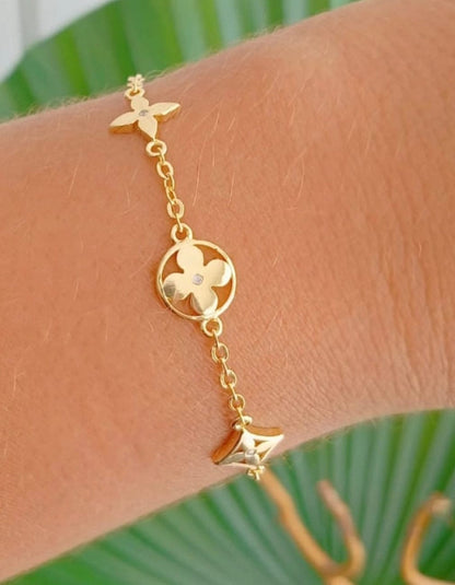 Three-Charm Chain Bracelet