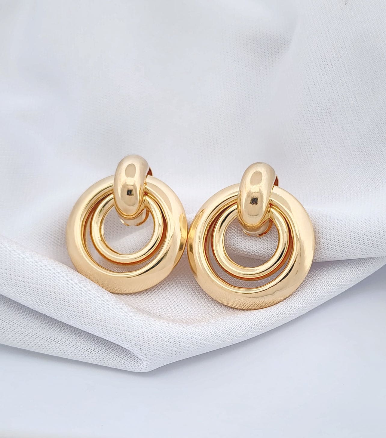 Dangling earring with two hoops 10270