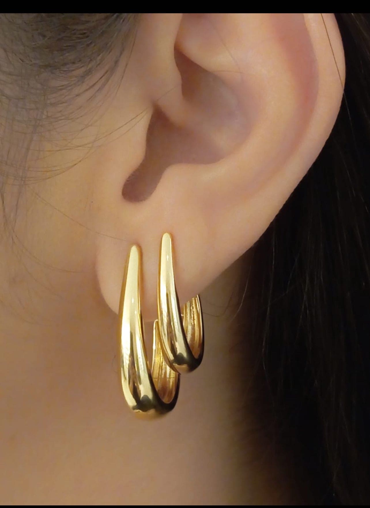 Smooth U Half Hoop Earrings