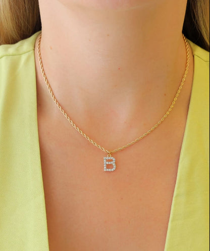 Letter Pendant with Sparkling Accents