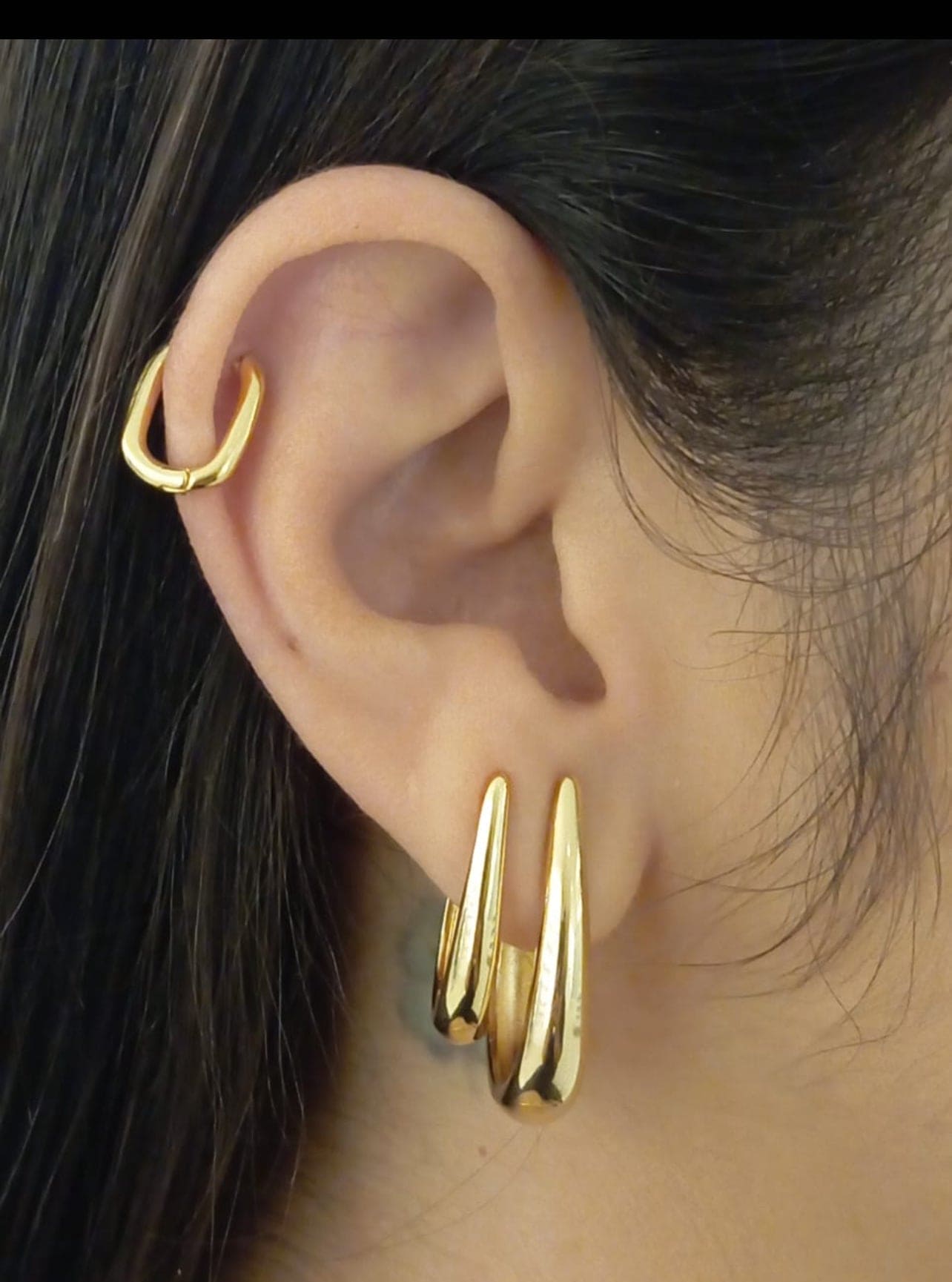 Smooth U Half Hoop Earrings