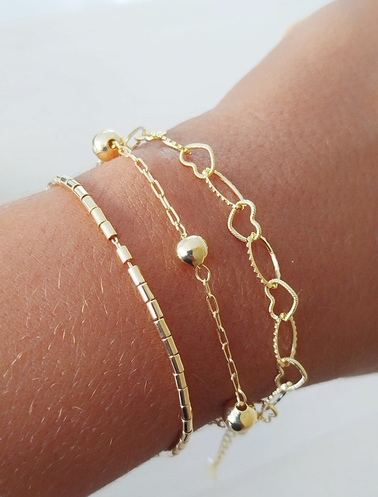 10467 Bracelet with heart and oval links