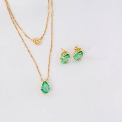 Green Drop Set with Smooth Base