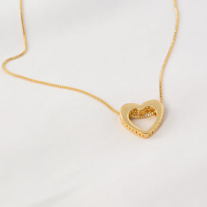 Heart Necklace with Lacy Sides 17.7 inches