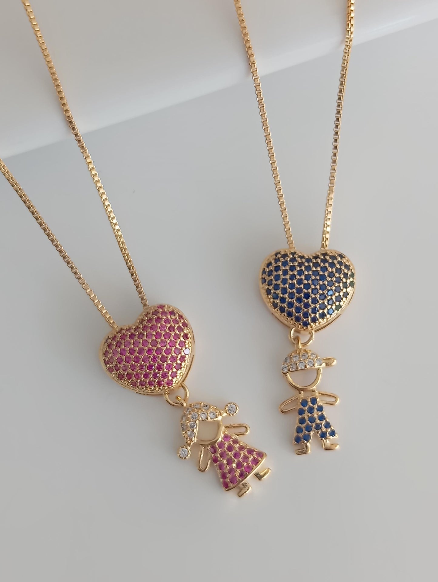 Heart Necklace with 1 Child 7787.