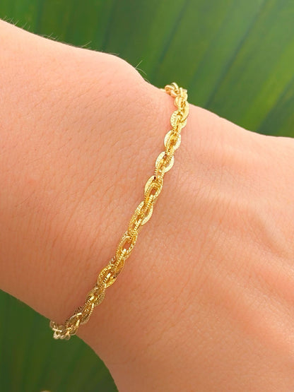 7-inch Scratched Link Bracelet