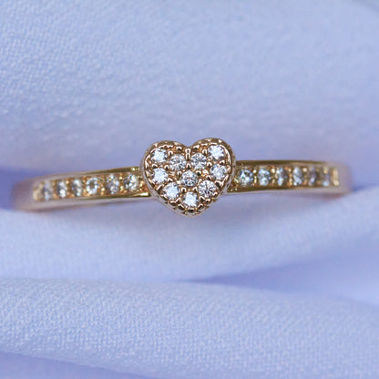 Mini Pavé Heart Ring