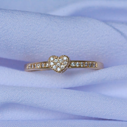 Mini Pavé Heart Ring